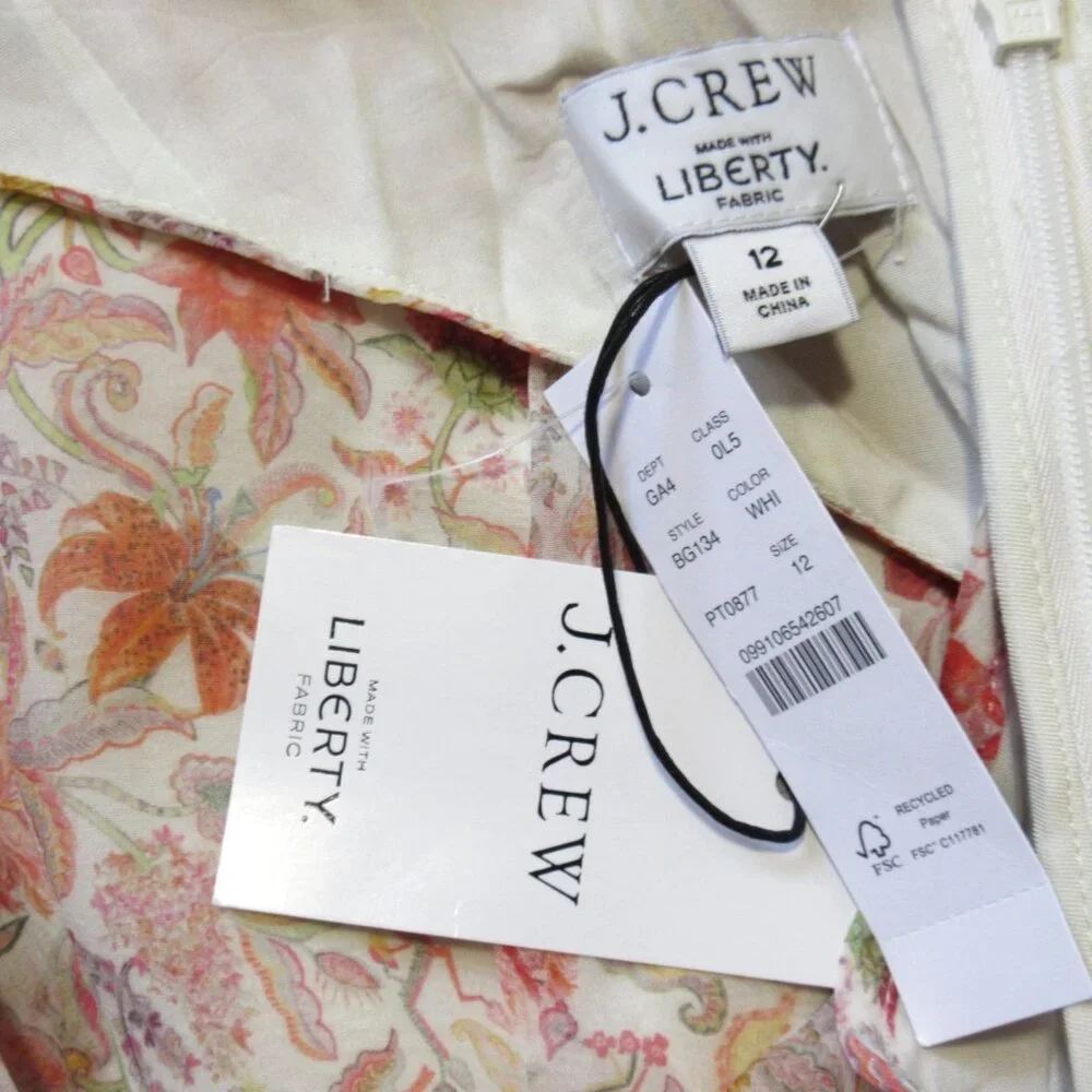 NWT J.Crew Open-back Silk Maxi in Liberty Garden Floral Dress 12